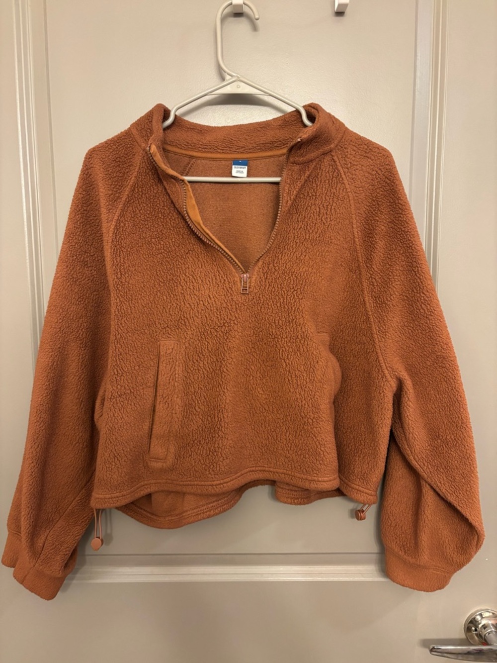 Old Navy Rust Orange Sherpa-Lined Pullover